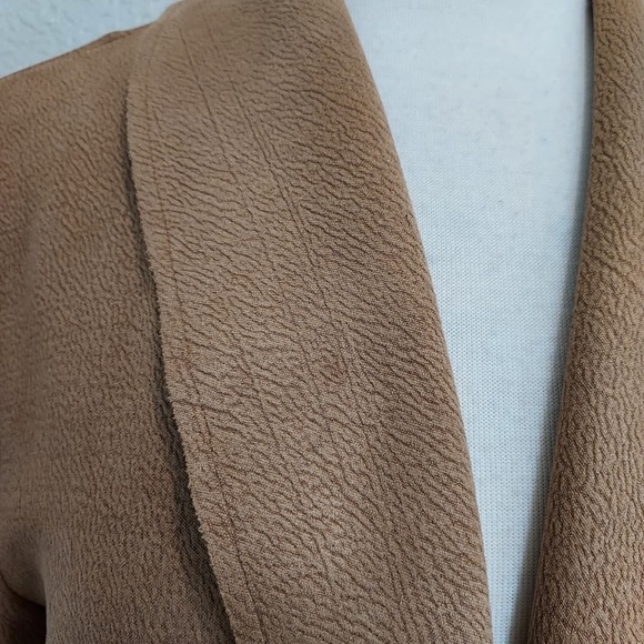 NEW Rielle Beige Faux Leather Long Open Coat Size L - Picture 11 of 12